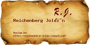 Reichenberg Jolán névjegykártya
